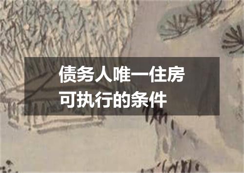 债务人唯一住房可执行的条件