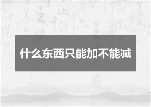什么东西只能加不能减
