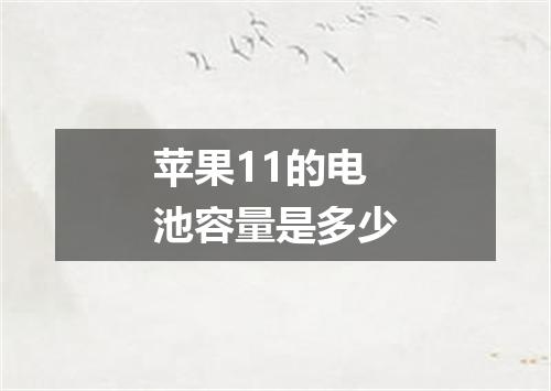 苹果11的电池容量是多少