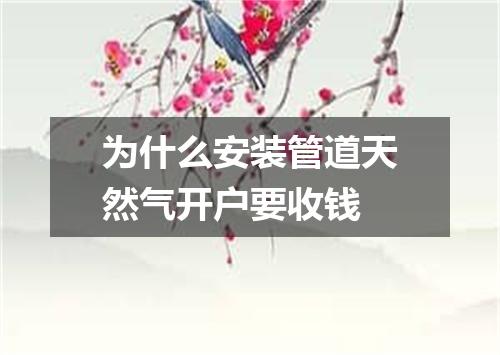 为什么安装管道天然气开户要收钱