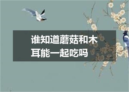 谁知道蘑菇和木耳能一起吃吗