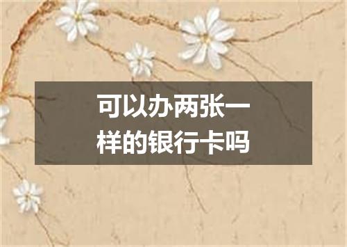 可以办两张一样的银行卡吗