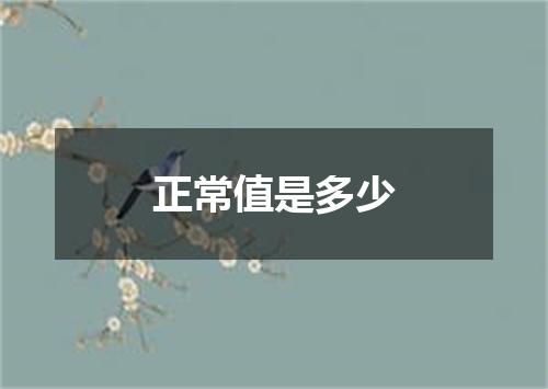 正常值是多少
