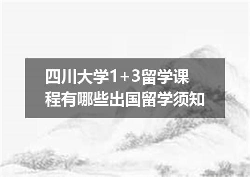四川大学1+3留学课程有哪些出国留学须知