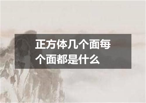 正方体几个面每个面都是什么