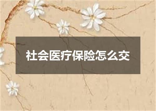 社会医疗保险怎么交