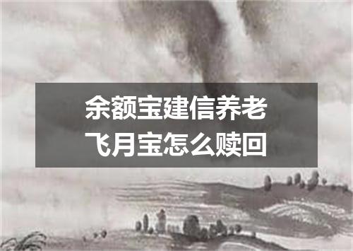 余额宝建信养老飞月宝怎么赎回