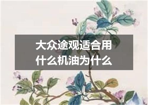 大众途观适合用什么机油为什么