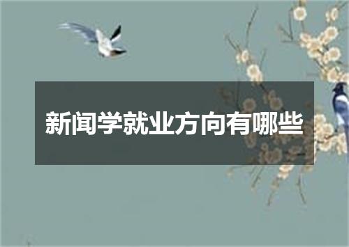 新闻学就业方向有哪些