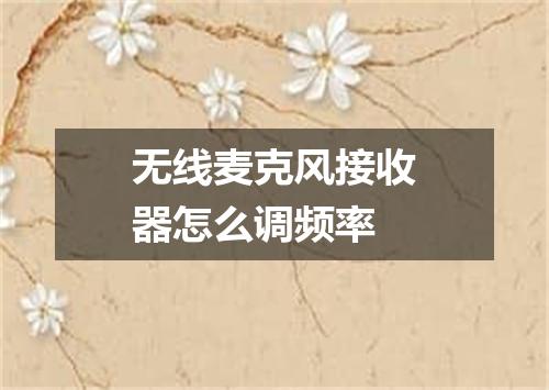 无线麦克风接收器怎么调频率