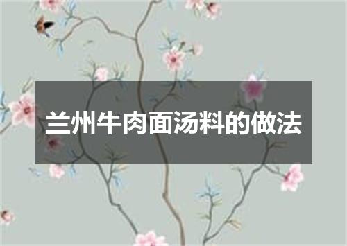 兰州牛肉面汤料的做法
