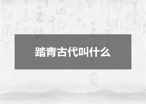 踏青古代叫什么