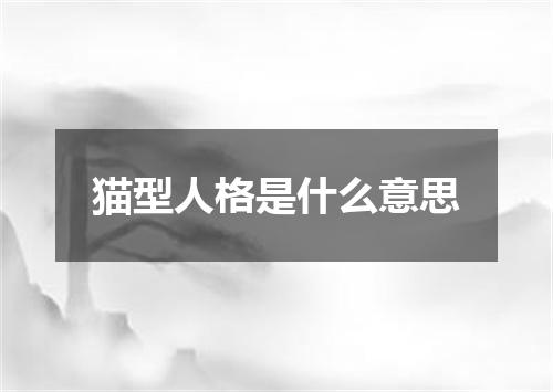 猫型人格是什么意思
