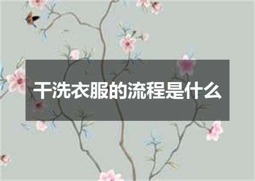 干洗衣服的流程是什么
