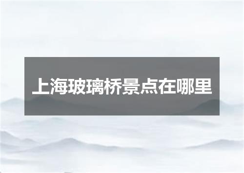 上海玻璃桥景点在哪里