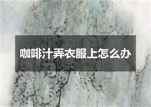 咖啡汁弄衣服上怎么办