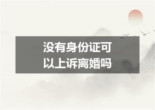 没有身份证可以上诉离婚吗
