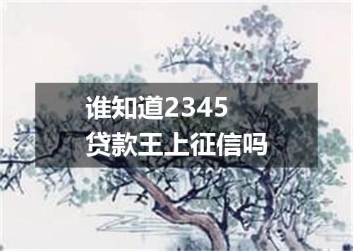 谁知道2345贷款王上征信吗