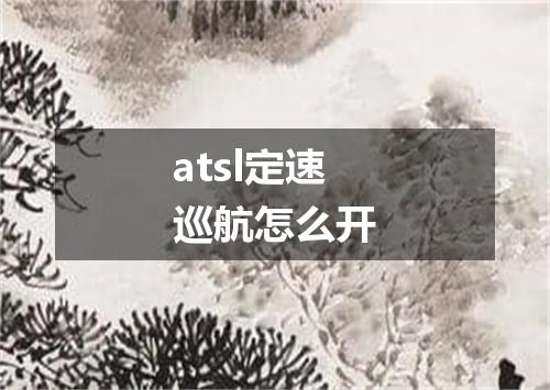 atsl定速巡航怎么开