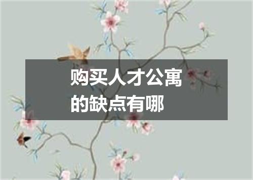 购买人才公寓的缺点有哪