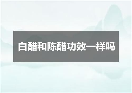 白醋和陈醋功效一样吗