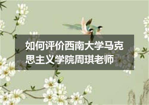 如何评价西南大学马克思主义学院周琪老师