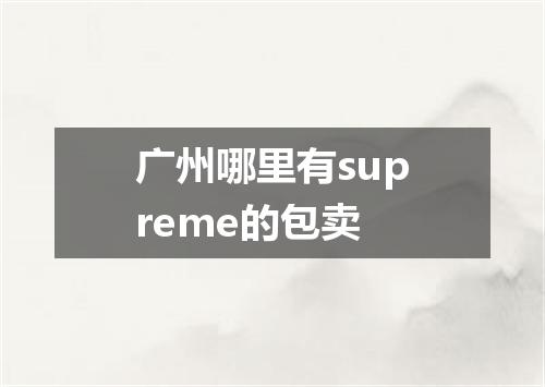 广州哪里有supreme的包卖