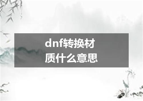 dnf转换材质什么意思