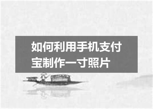 如何利用手机支付宝制作一寸照片