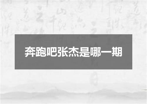 奔跑吧张杰是哪一期
