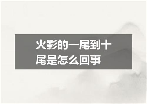 火影的一尾到十尾是怎么回事