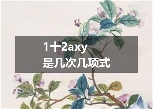 1十2axy是几次几项式