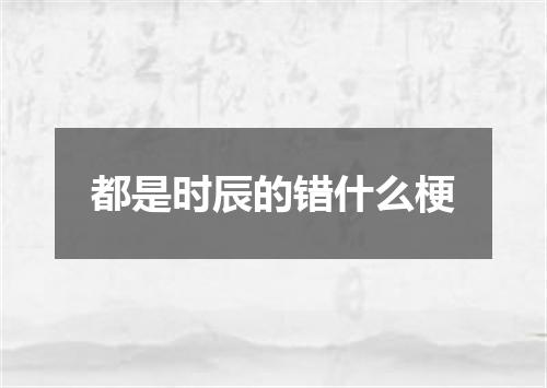 都是时辰的错什么梗