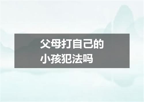 父母打自己的小孩犯法吗