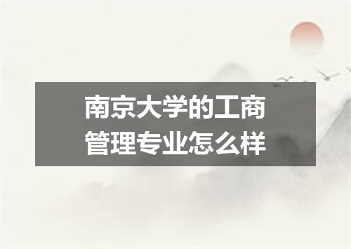 南京大学的工商管理专业怎么样