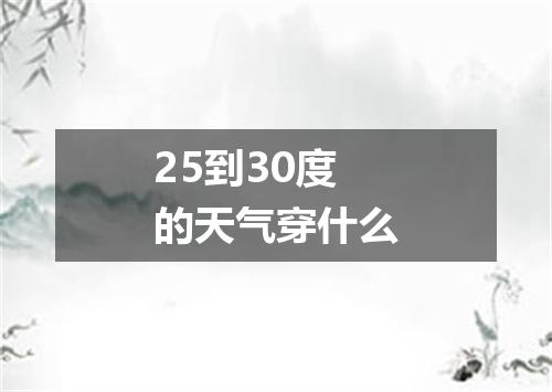 25到30度的天气穿什么