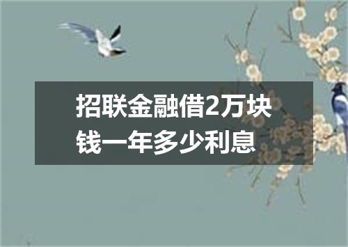 招联金融借2万块钱一年多少利息
