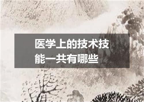 医学上的技术技能一共有哪些