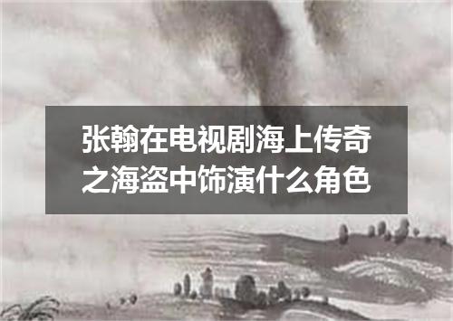 张翰在电视剧海上传奇之海盗中饰演什么角色