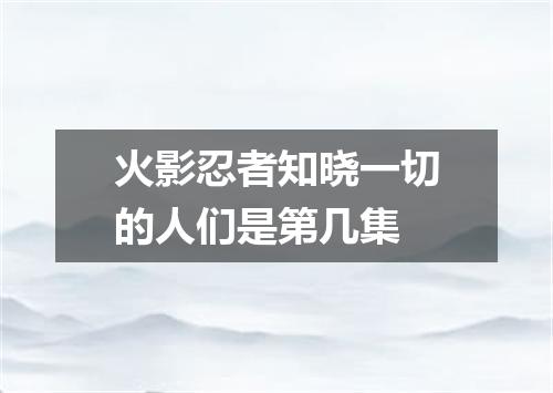 火影忍者知晓一切的人们是第几集