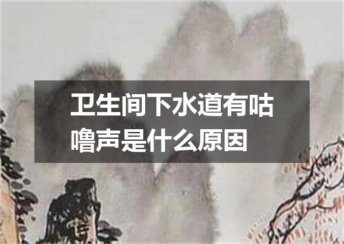 卫生间下水道有咕噜声是什么原因
