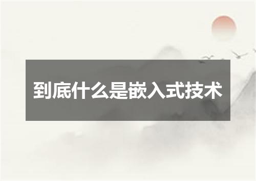 到底什么是嵌入式技术