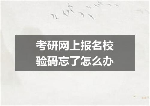 考研网上报名校验码忘了怎么办