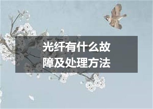 光纤有什么故障及处理方法