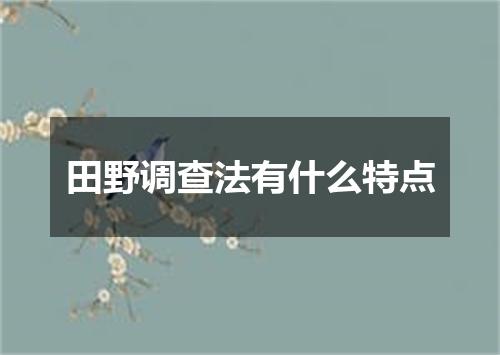 田野调查法有什么特点