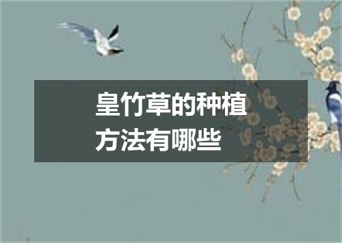 皇竹草的种植方法有哪些