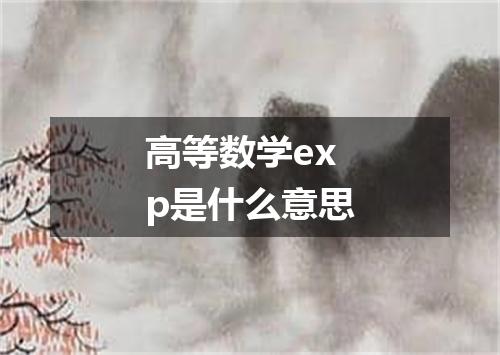 高等数学exp是什么意思