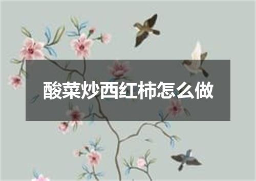 酸菜炒西红柿怎么做