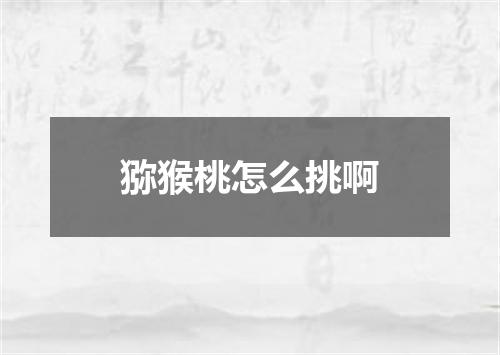 猕猴桃怎么挑啊