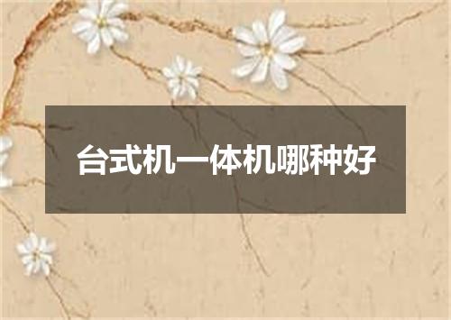 台式机一体机哪种好